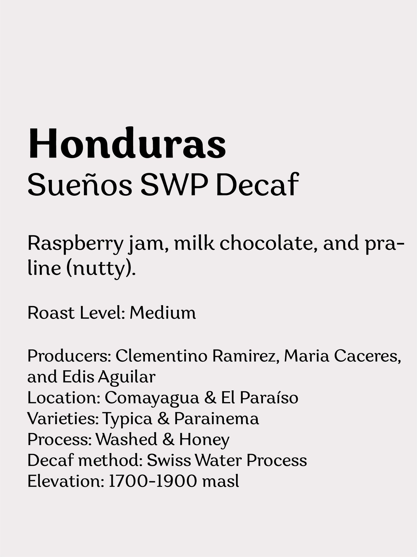 Honduras Sueños Decaf