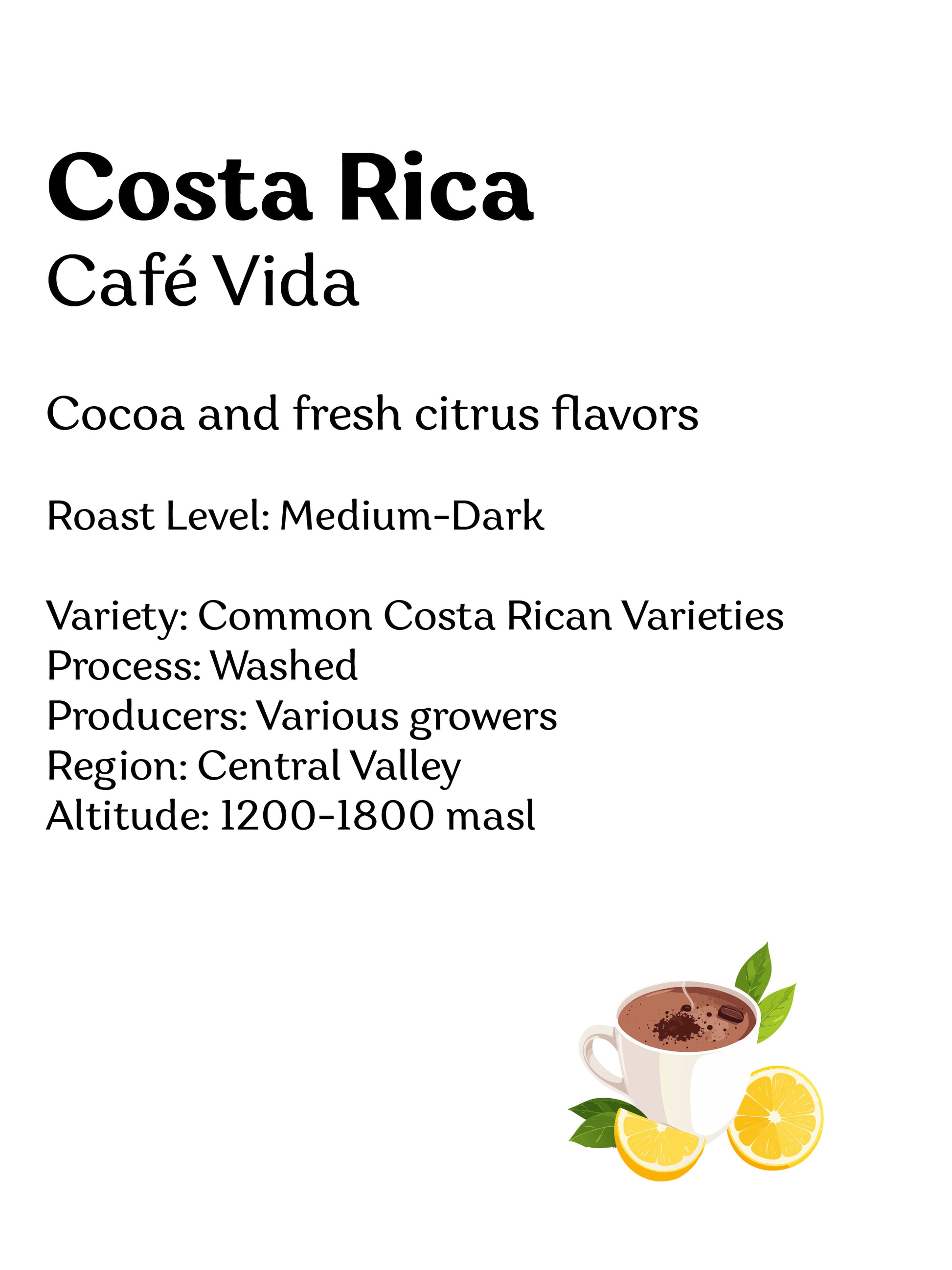 Costa Rica Café Vida - Wadi Coffee Roasters