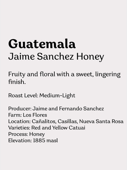 Guatemala Jaime Sanchez Honey