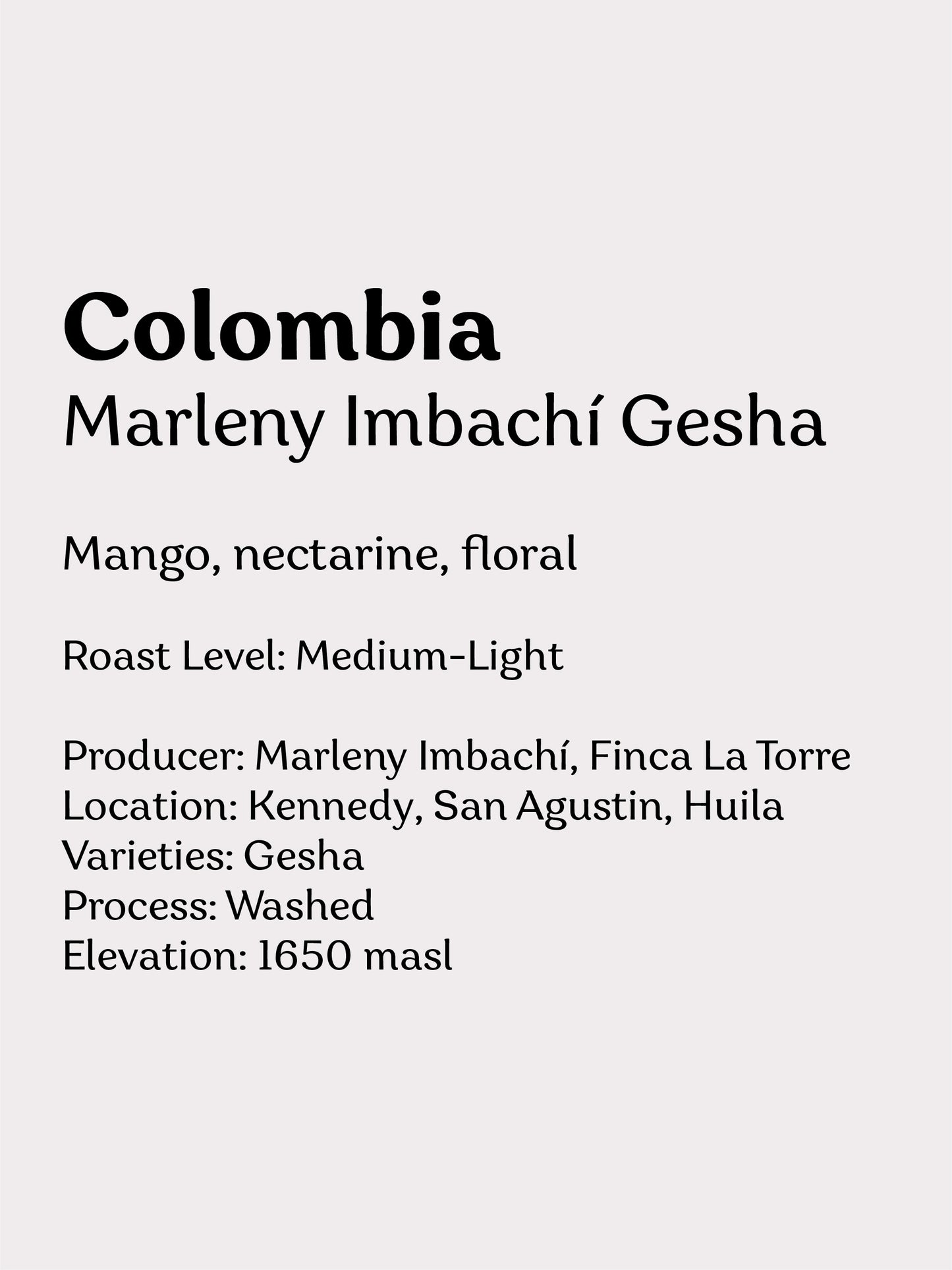 Colombia Marleny Imbachí Gesha