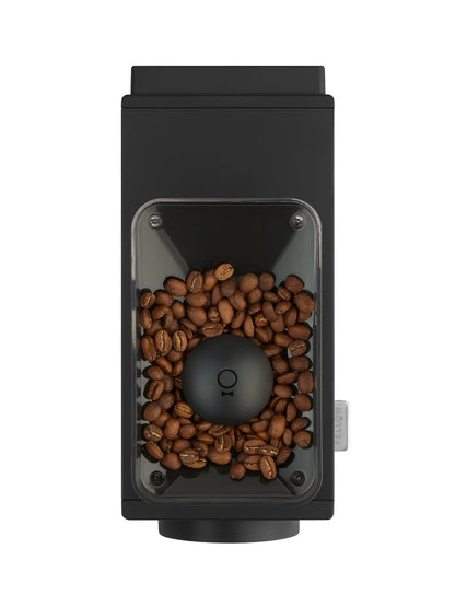 FELLOW Ode Brew Grinder Gen 2.0 in matte black with top view, compact electric coffee grinder for precise brewing by Wadi Coffee Roasters